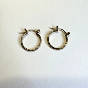 NWT gold color medium sized hoop earrings